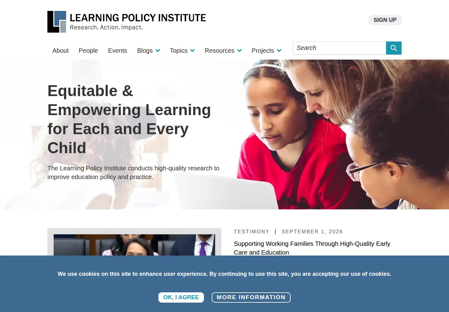 Screenshot of learningpolicyinstitute.org