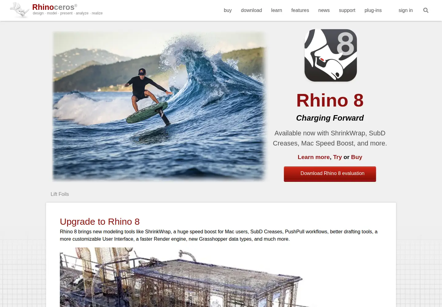 Screenshot of rhino3d.com