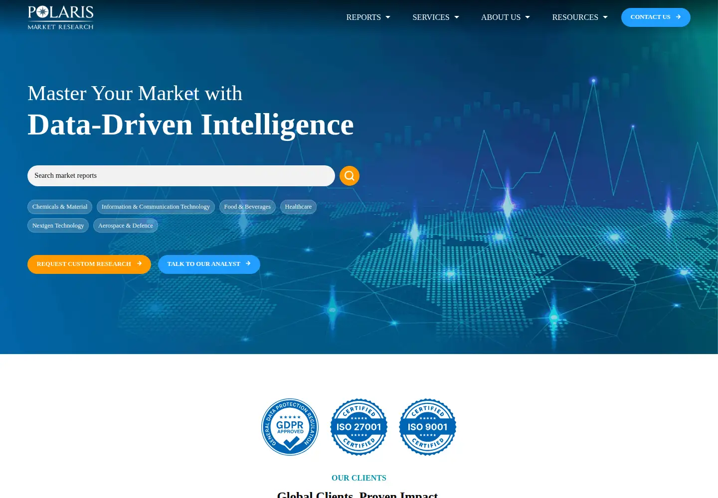 Screenshot of polarismarketresearch.com
