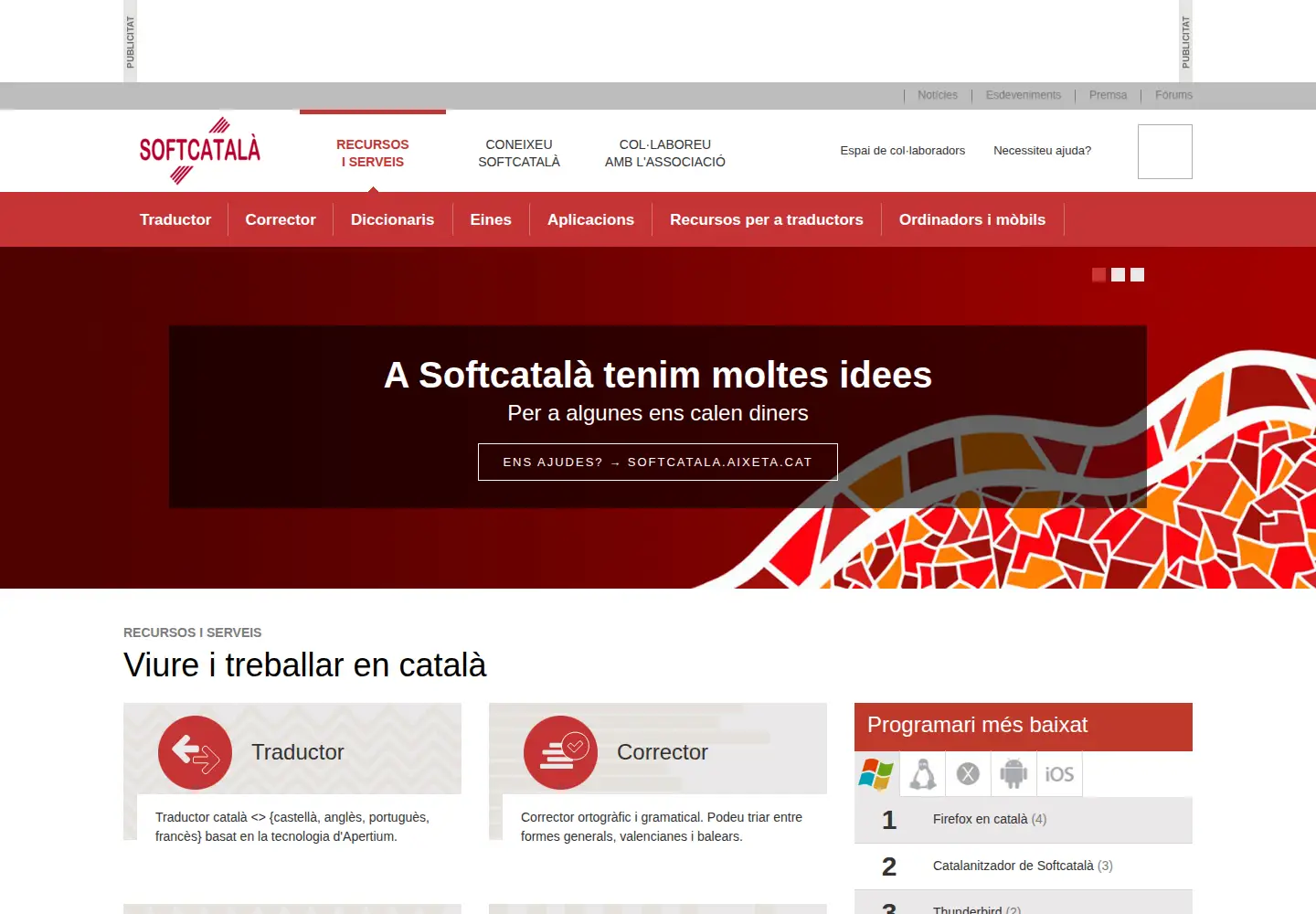 Screenshot of softcatala.org