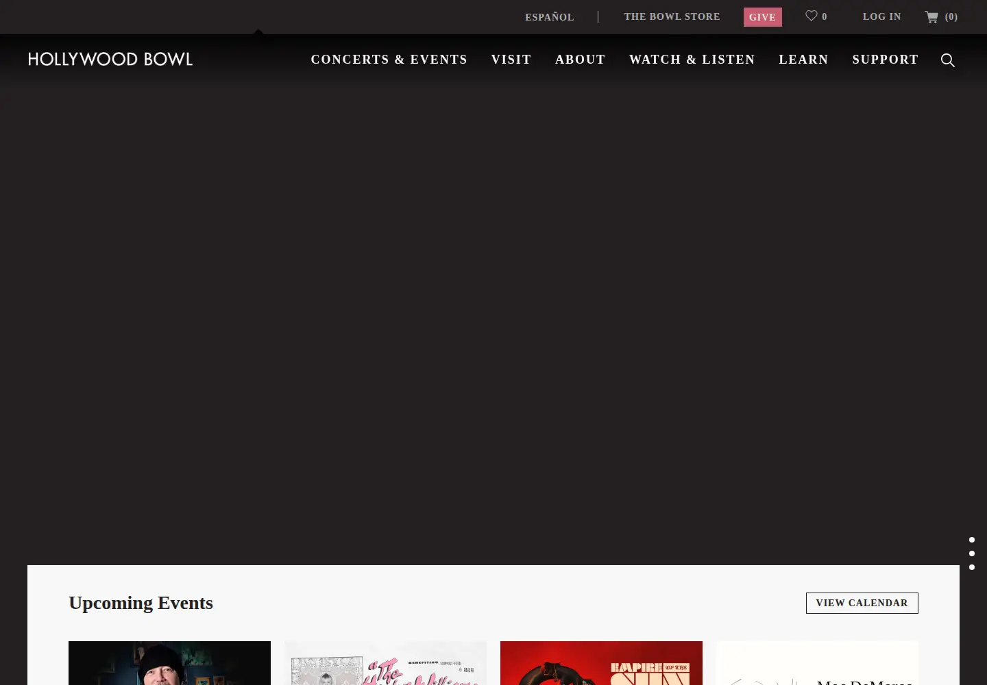 Screenshot of hollywoodbowl.com