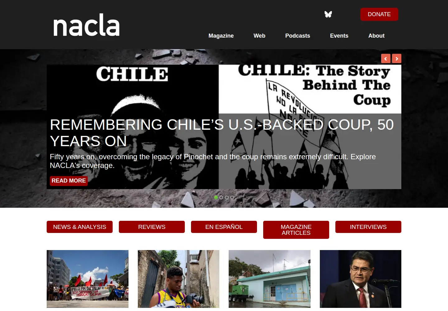 Screenshot of nacla.org