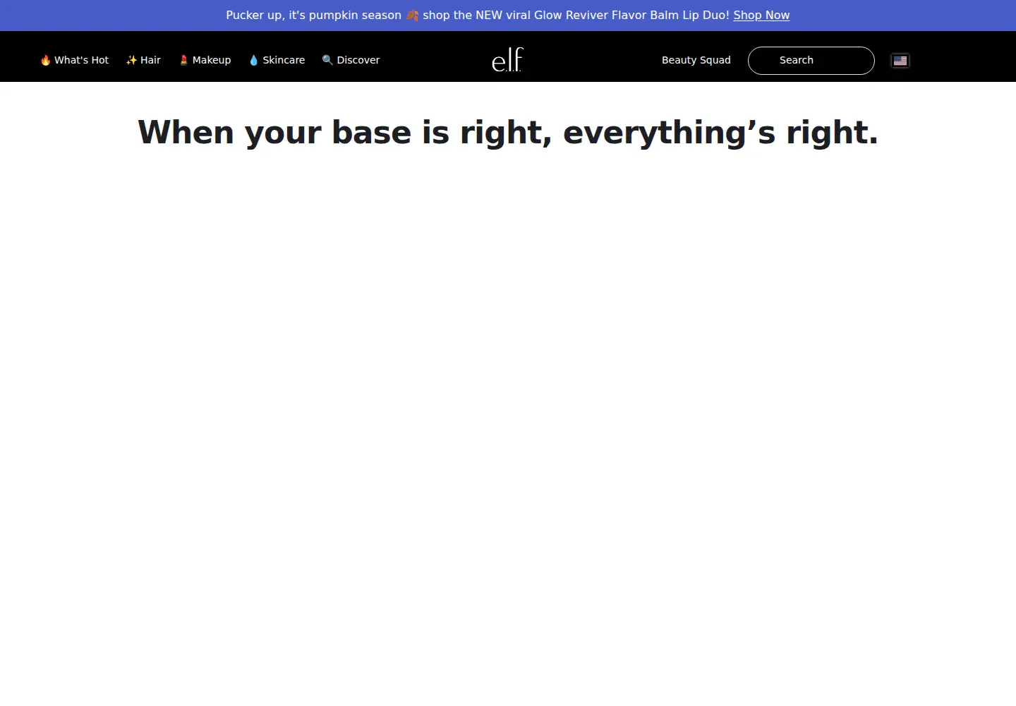 Screenshot of elfcosmetics.com