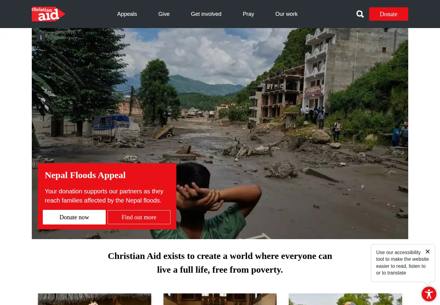 Screenshot of christianaid.org.uk