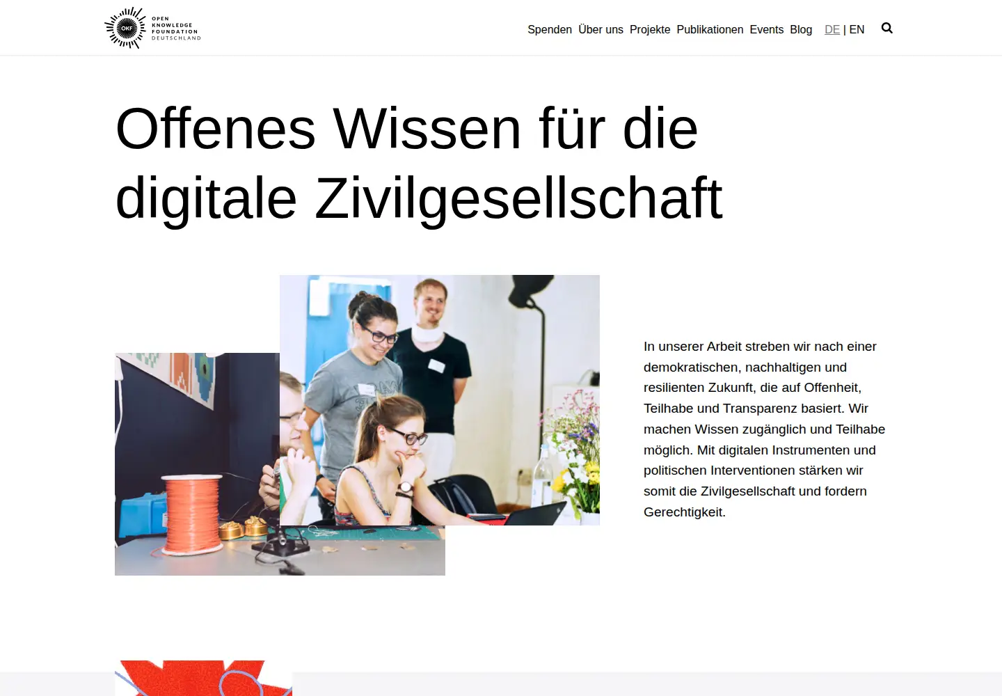 Screenshot of okfn.de