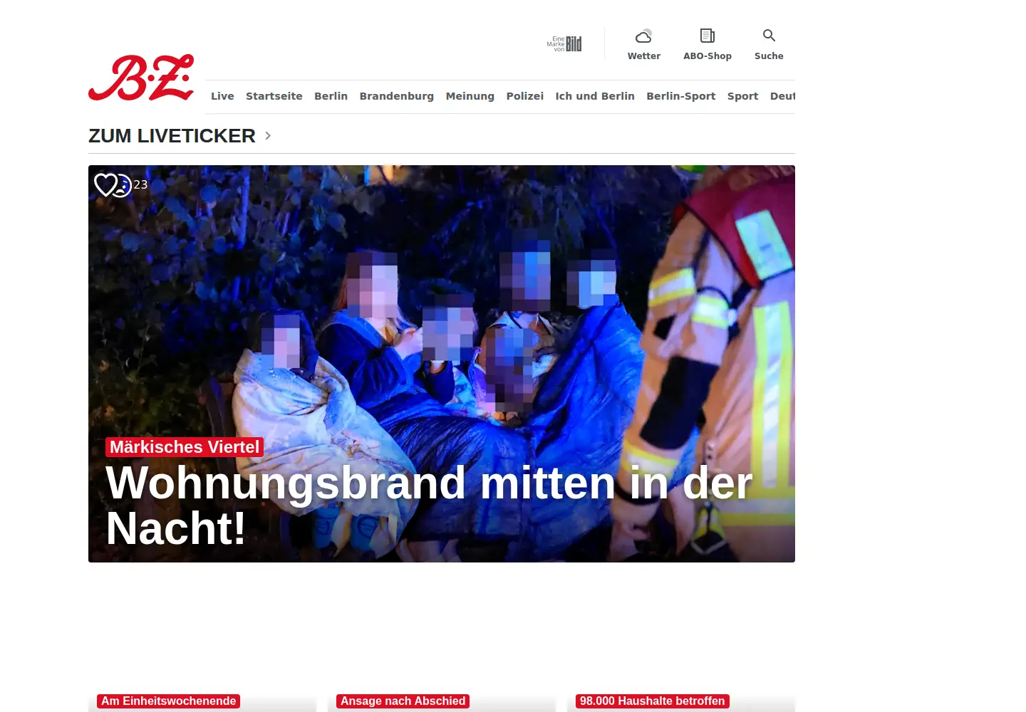 Screenshot of bz-berlin.de