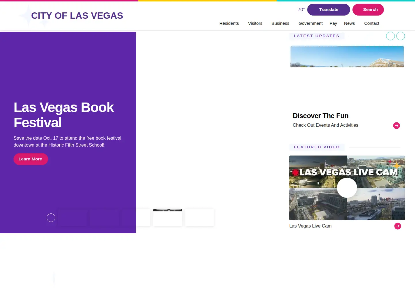 Screenshot of lasvegasnevada.gov