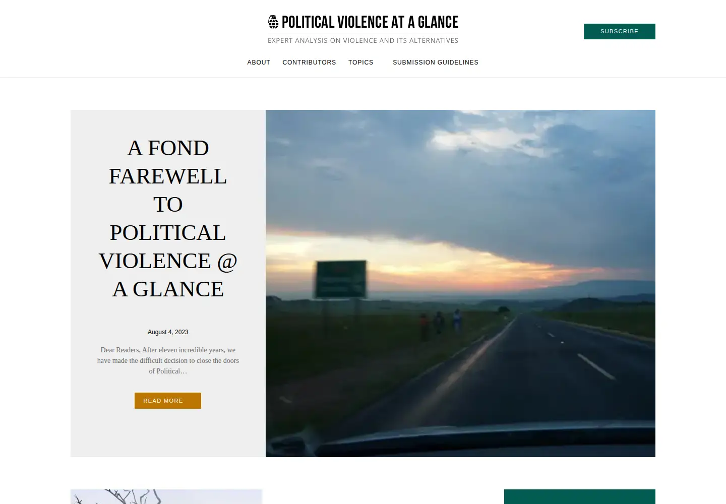 Screenshot of politicalviolenceataglance.org