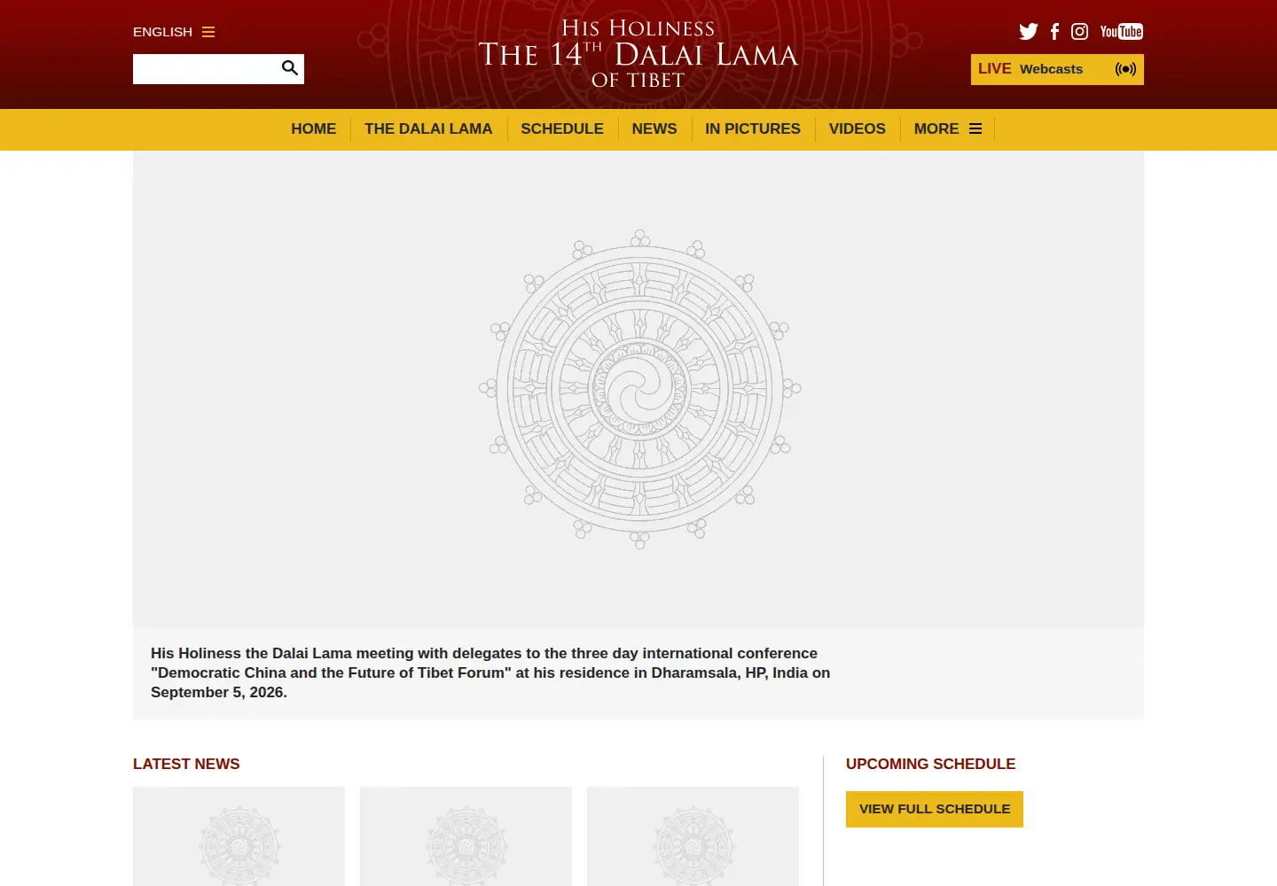 Screenshot of dalailama.com