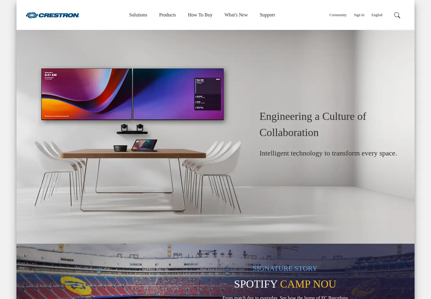 Screenshot of crestron.com