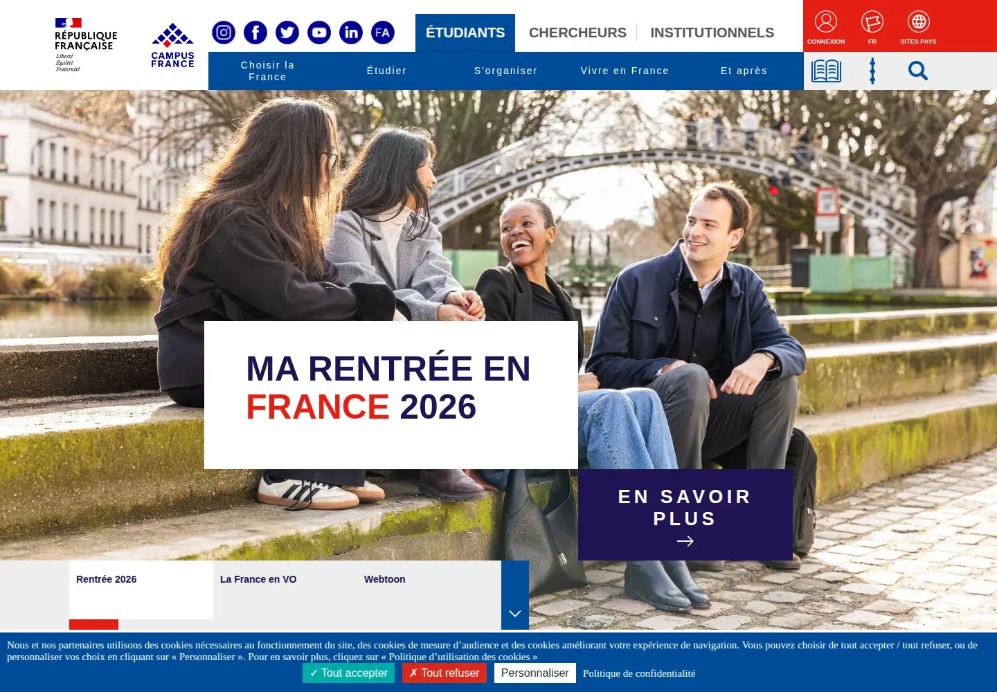 Screenshot of campusfrance.org