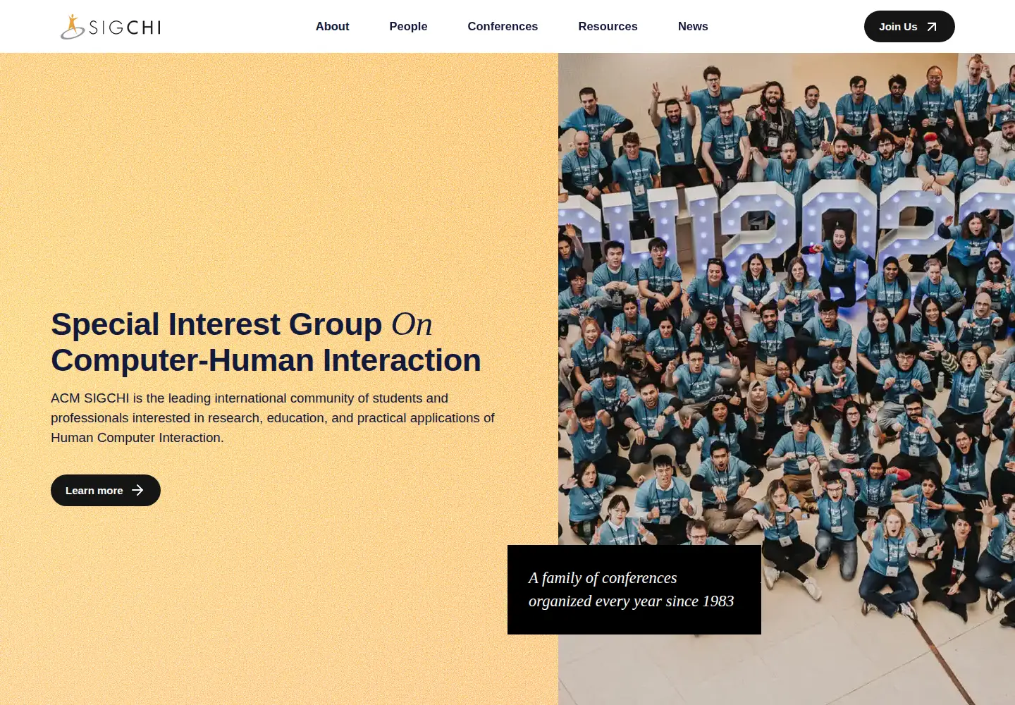Screenshot of sigchi.org