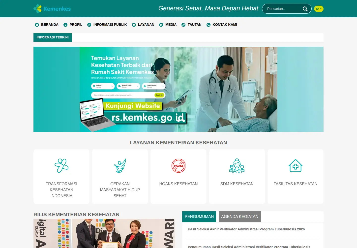 Screenshot of kemkes.go.id