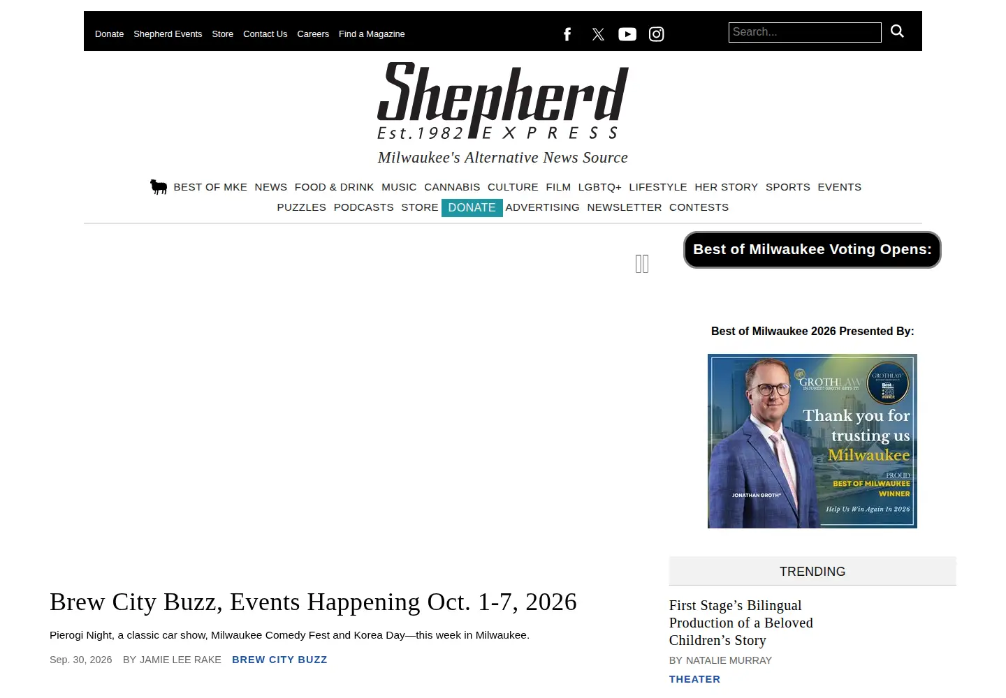 Screenshot of shepherdexpress.com