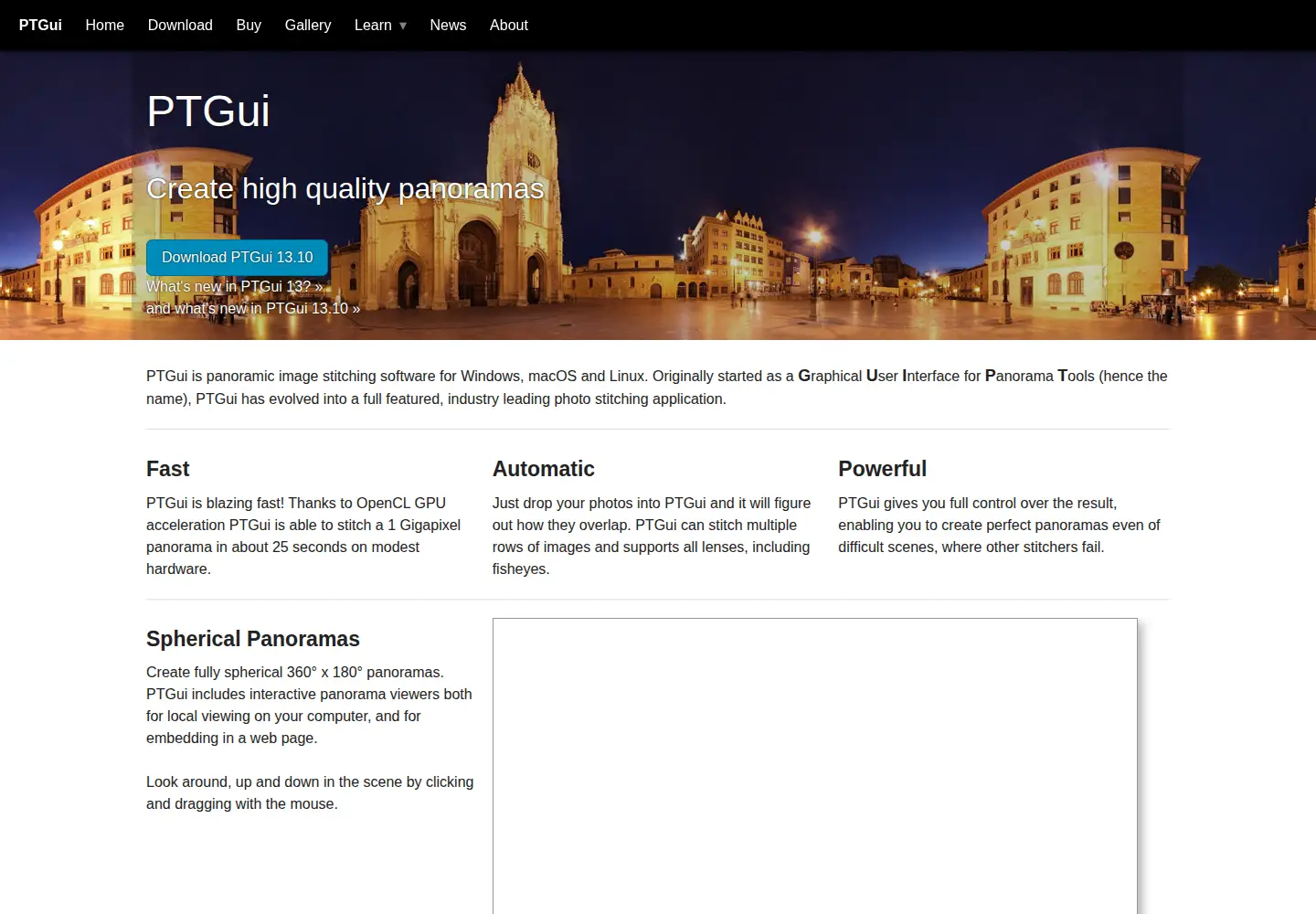 Screenshot of ptgui.com