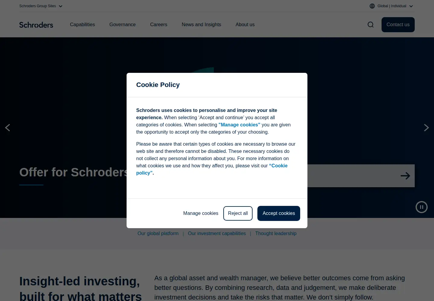 Screenshot of schroders.com