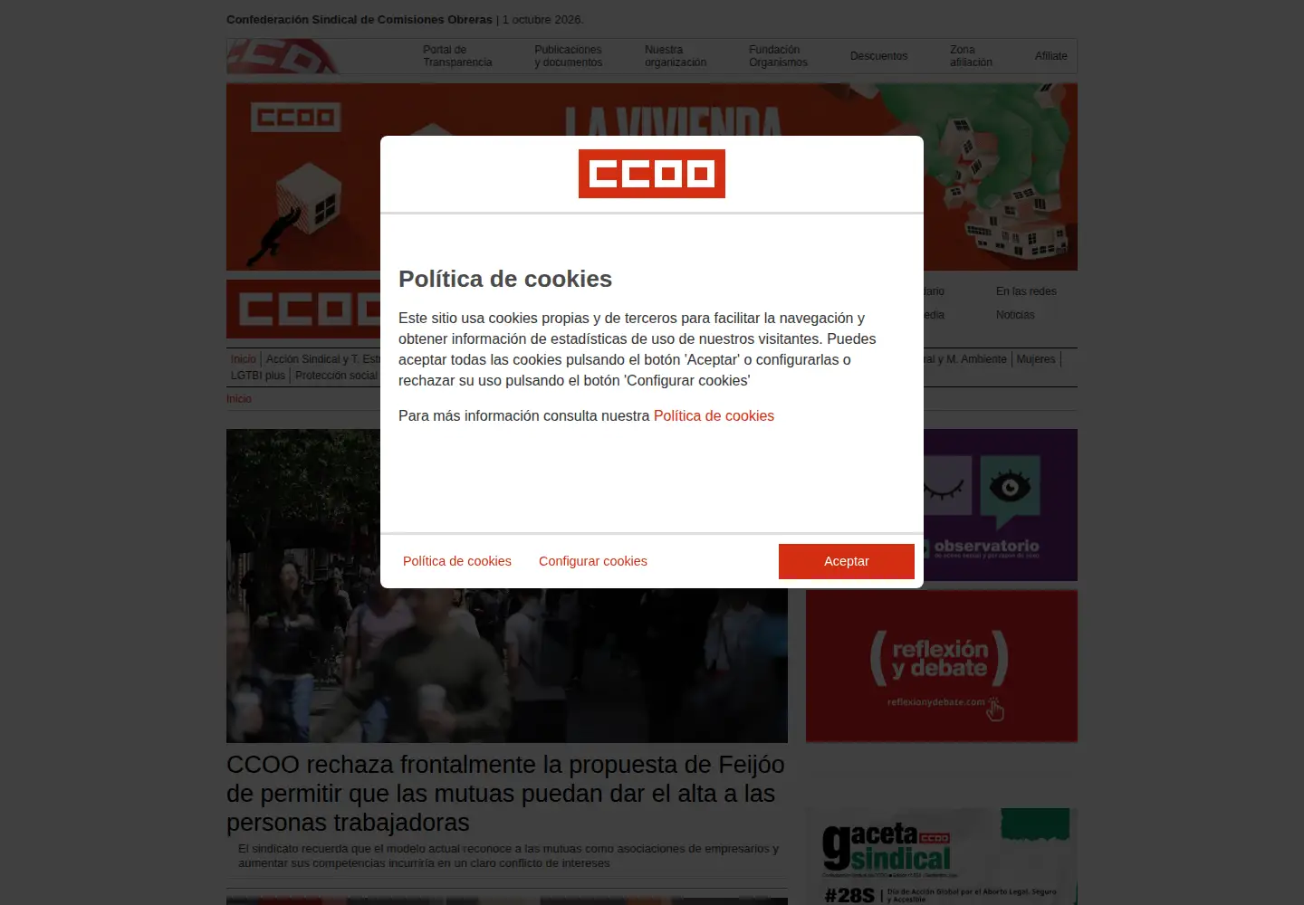 Screenshot of ccoo.es