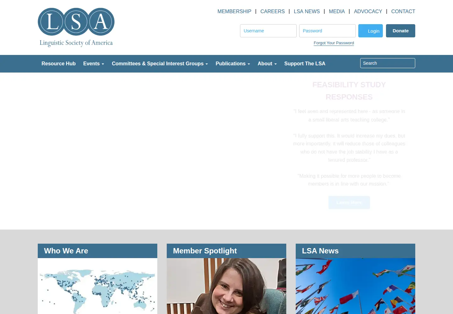 Screenshot of linguisticsociety.org