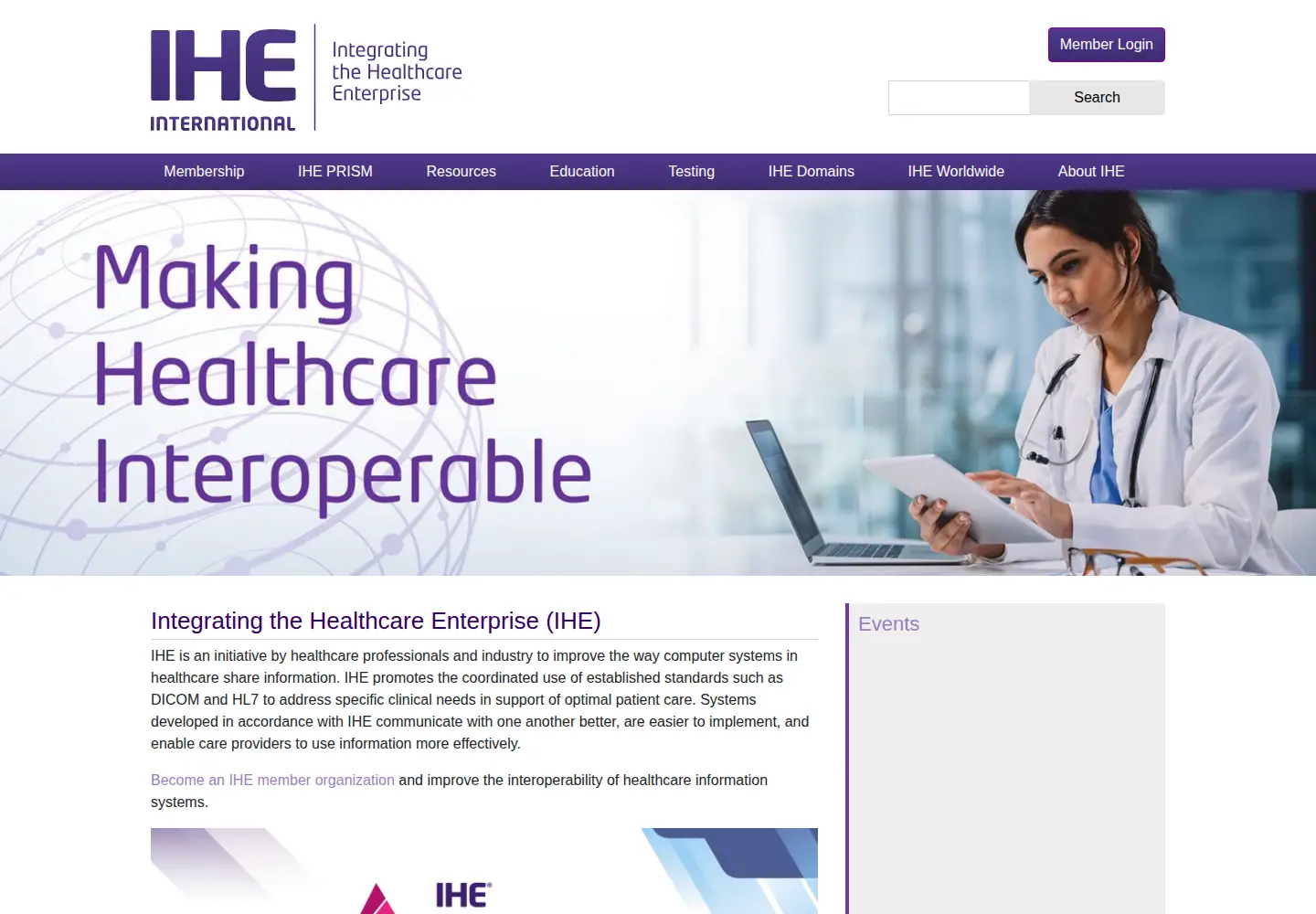 Screenshot of ihe.net