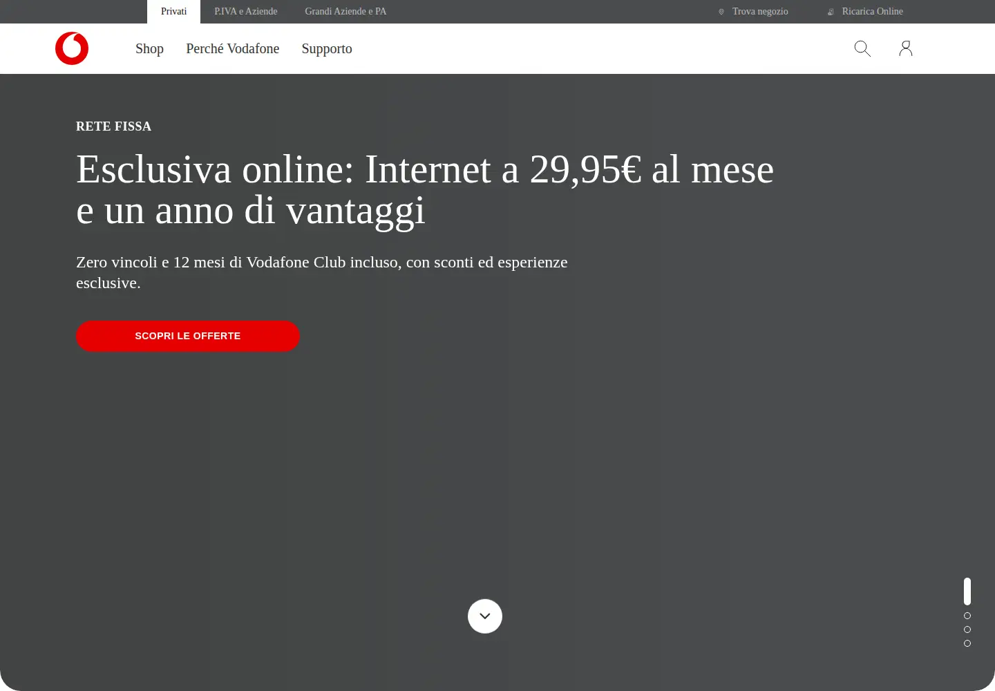 Screenshot of vodafone.it