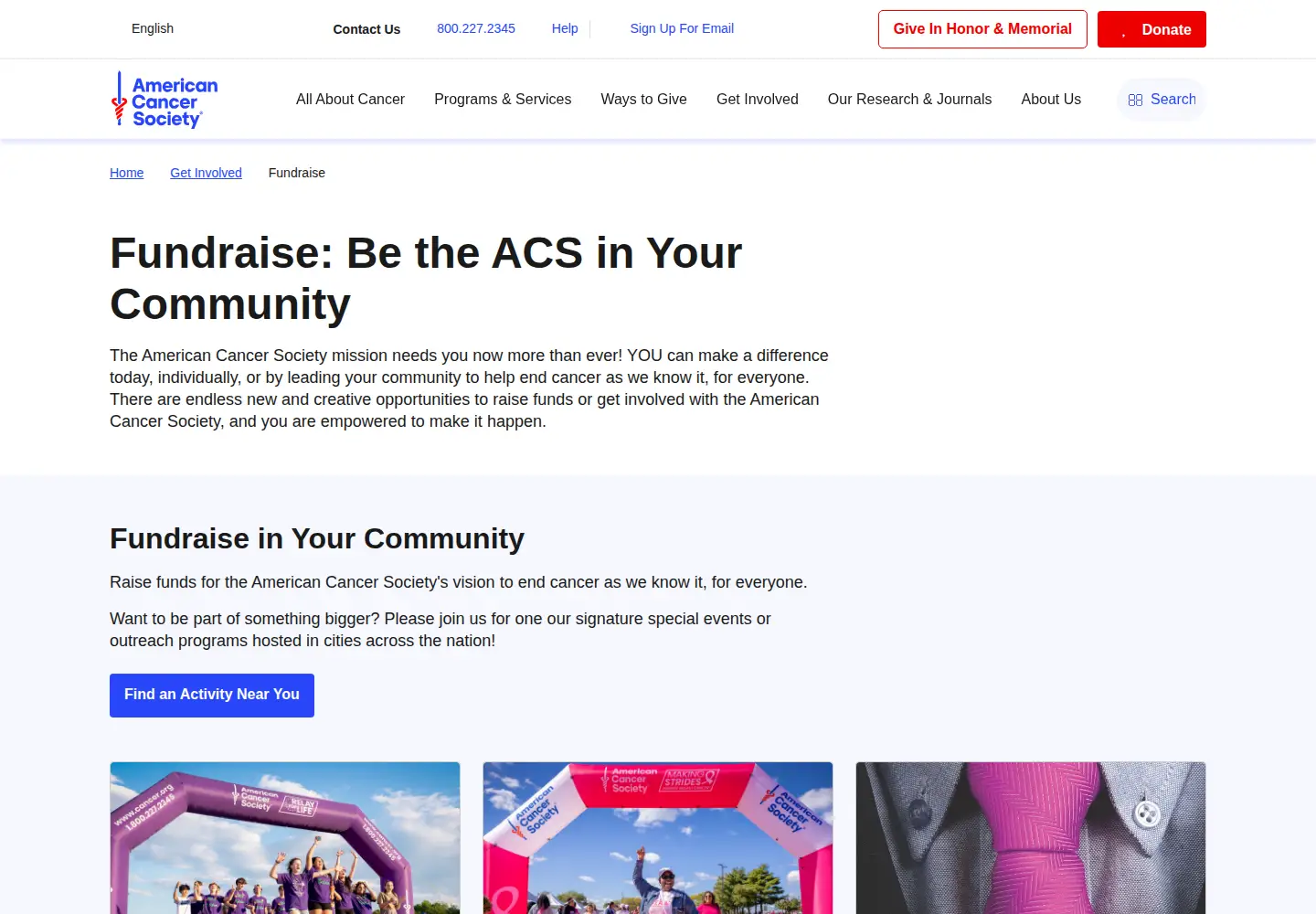 Screenshot of acsevents.org