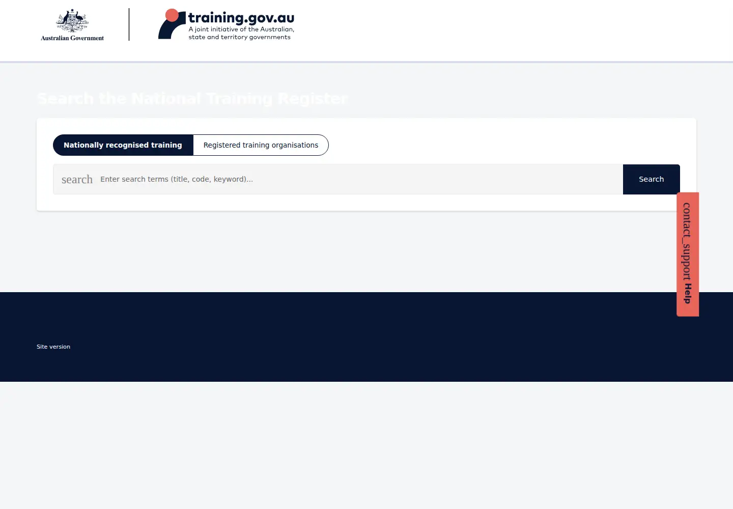 Screenshot of training.gov.au