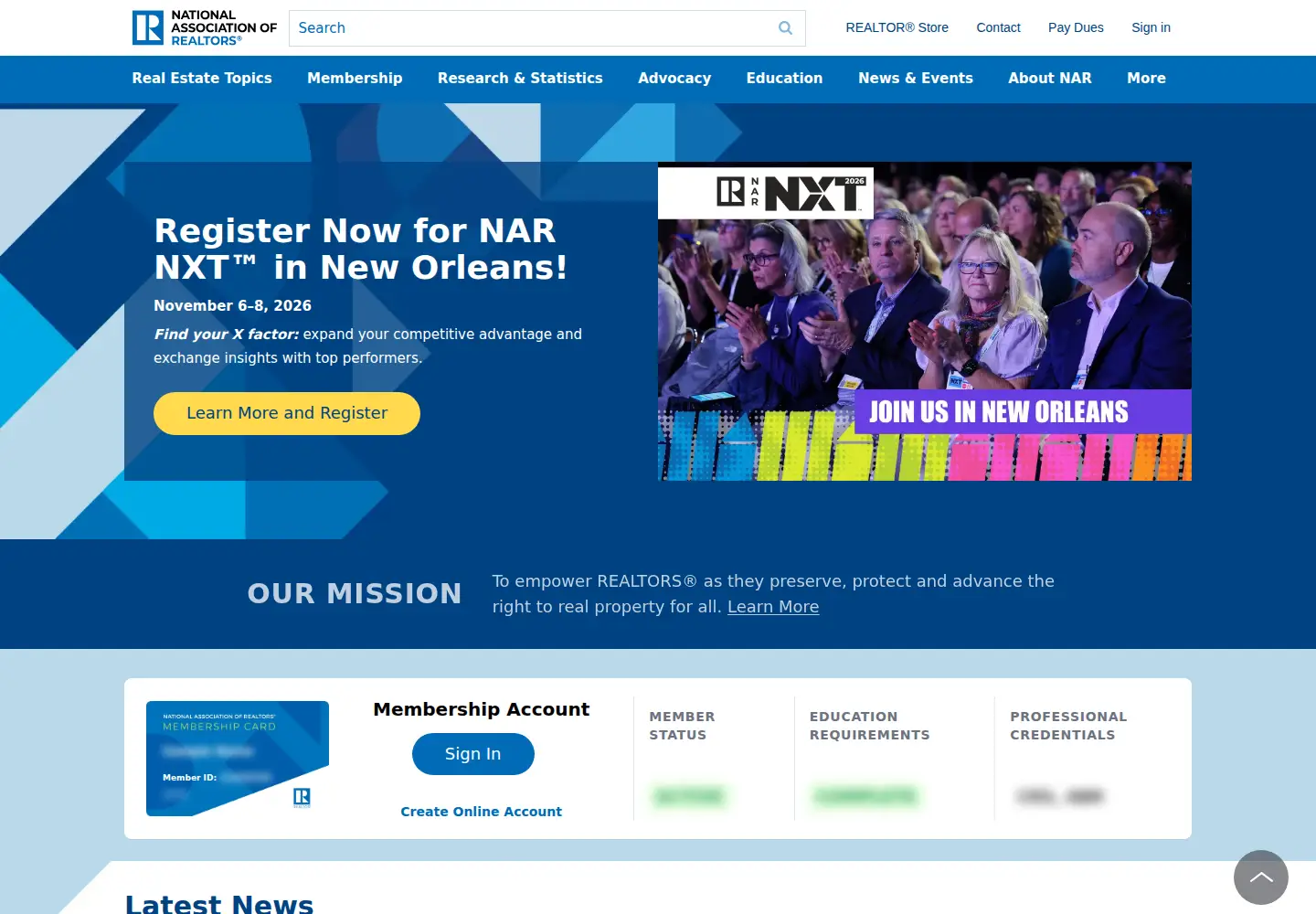 Screenshot of realtor.org
