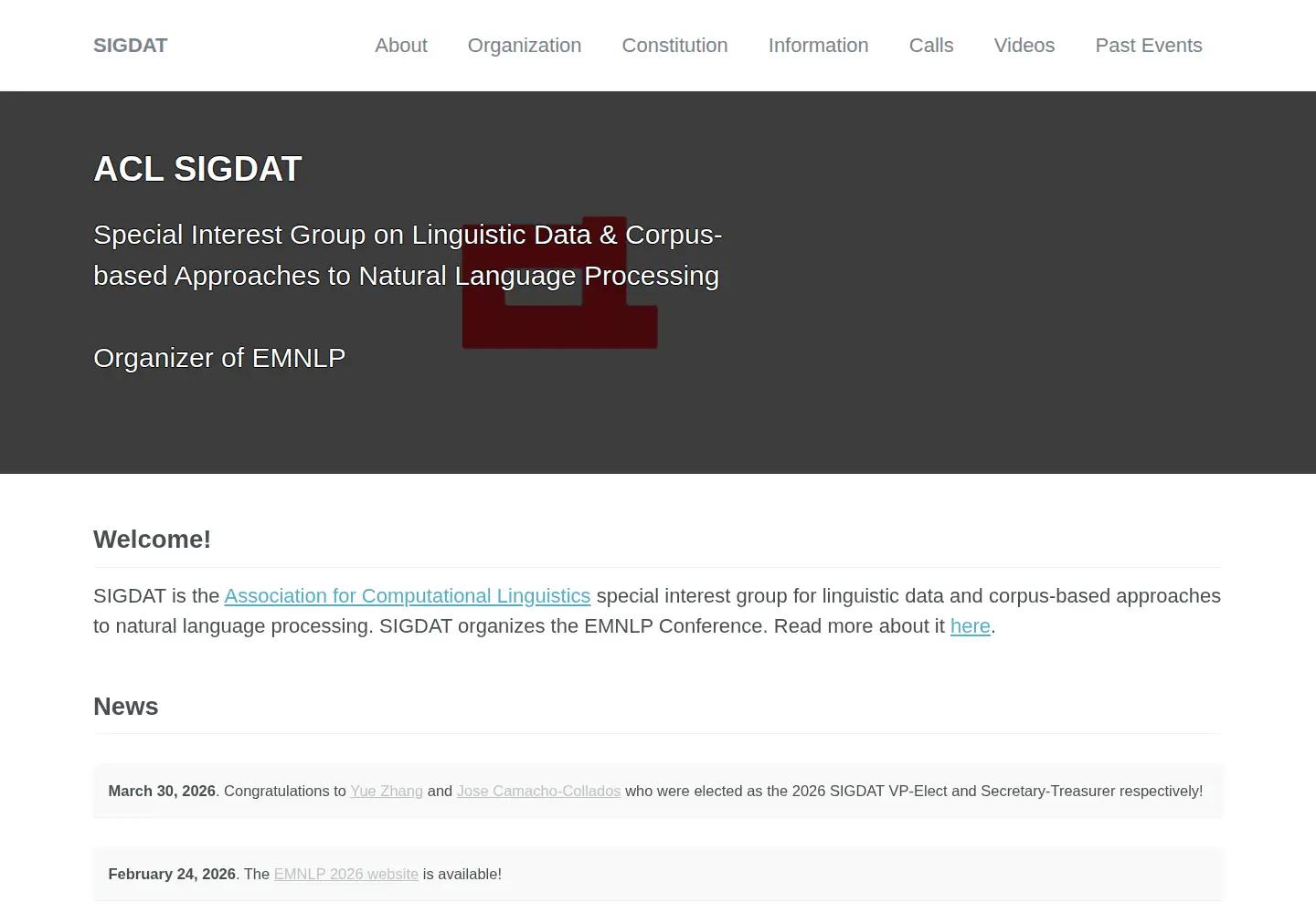 Screenshot of emnlp.org