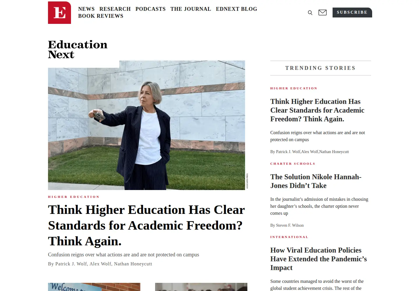 Screenshot of educationnext.org