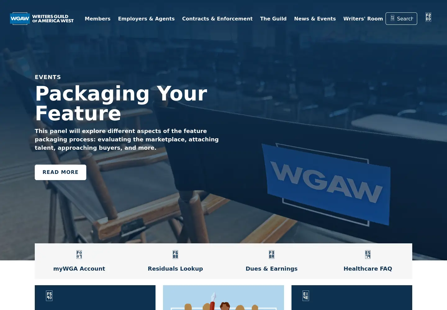 Screenshot of wga.org