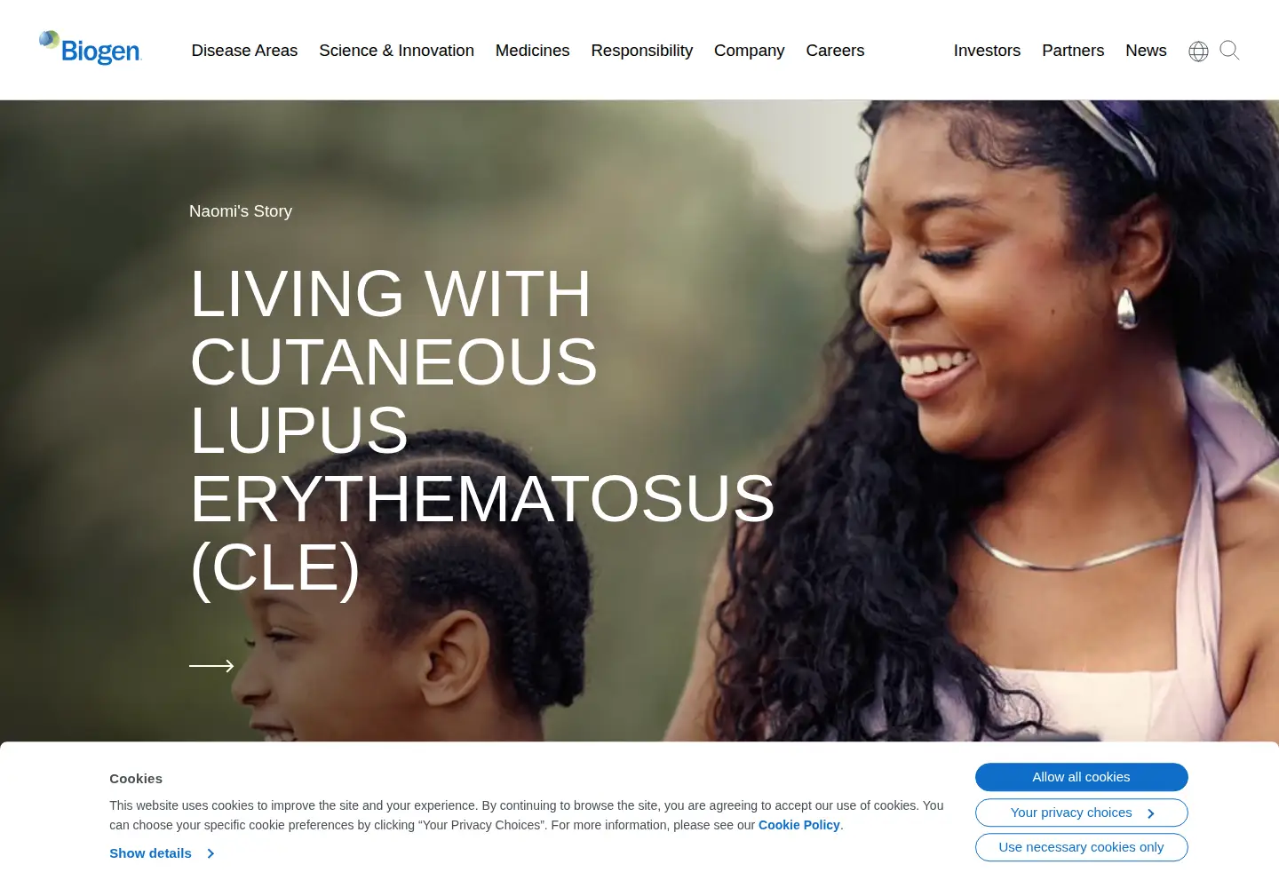 Screenshot of biogen.com