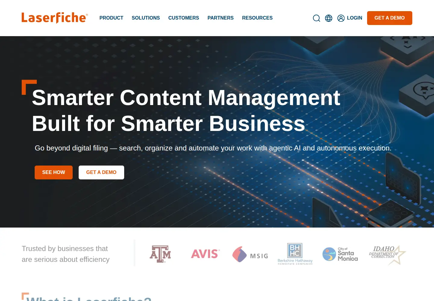 Screenshot of laserfiche.com