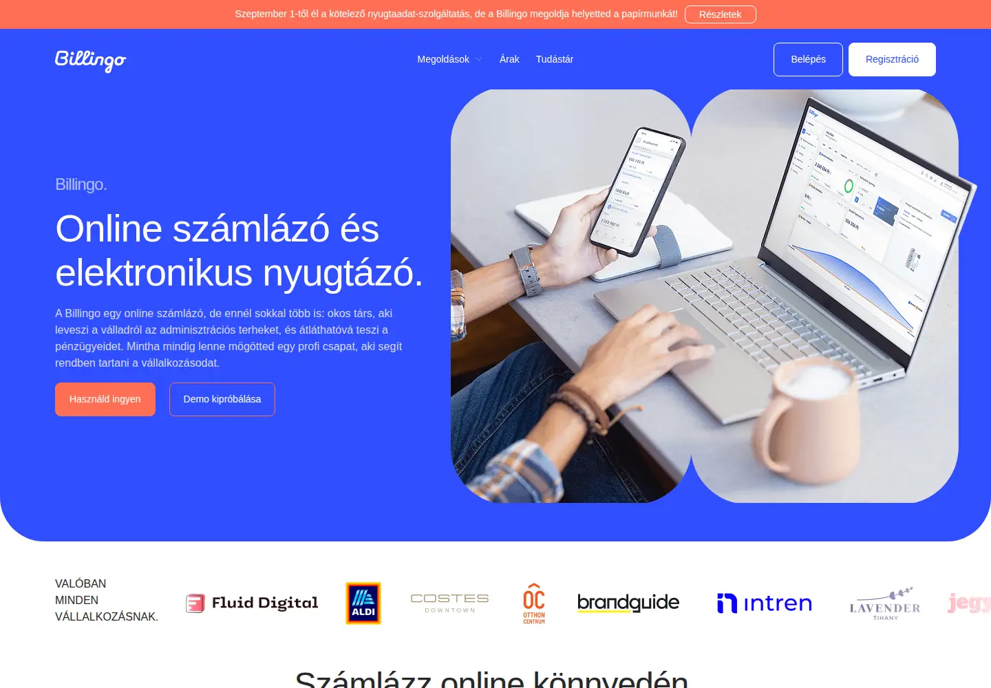 Screenshot of billingo.hu
