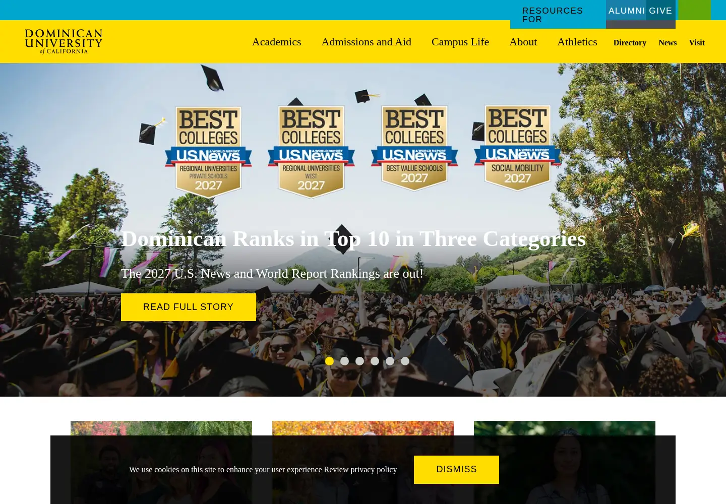 Screenshot of dominican.edu