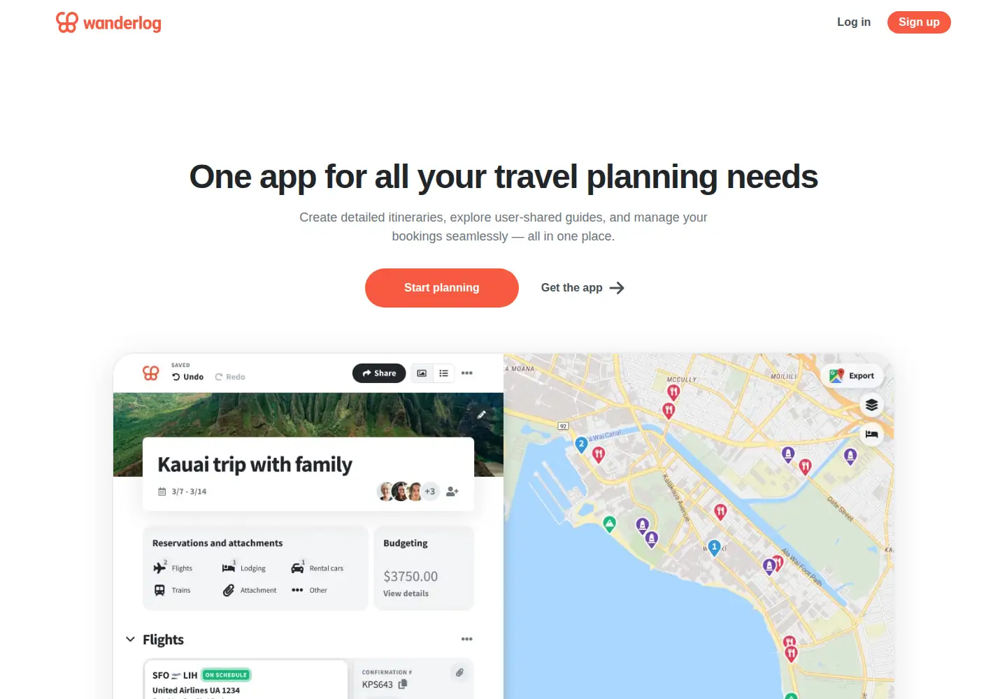 Screenshot of wanderlog.com