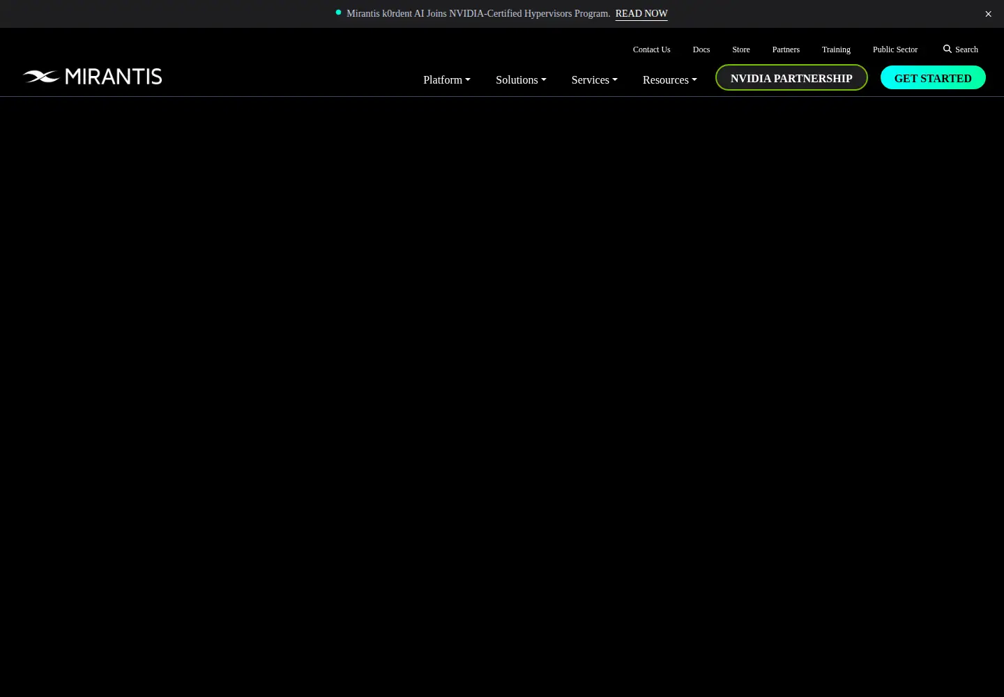 Screenshot of mirantis.com