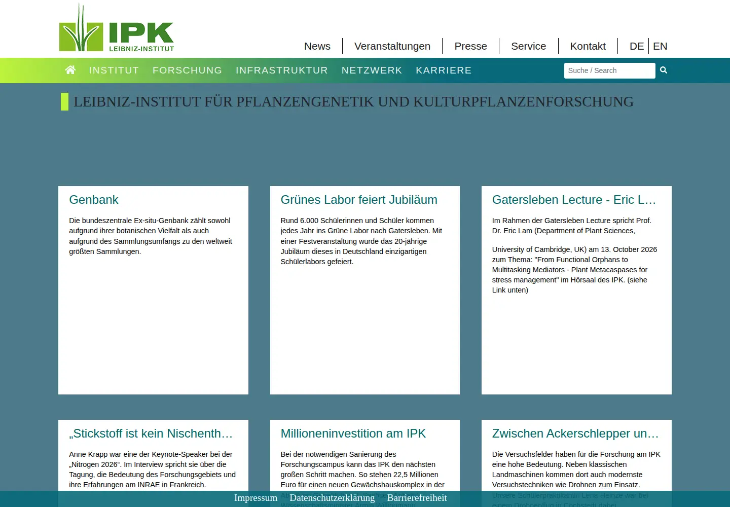 Screenshot of ipk-gatersleben.de