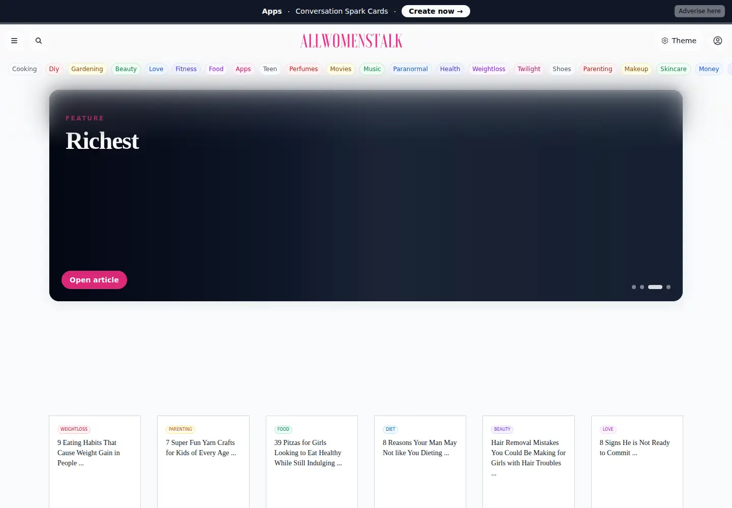 Screenshot of allwomenstalk.com
