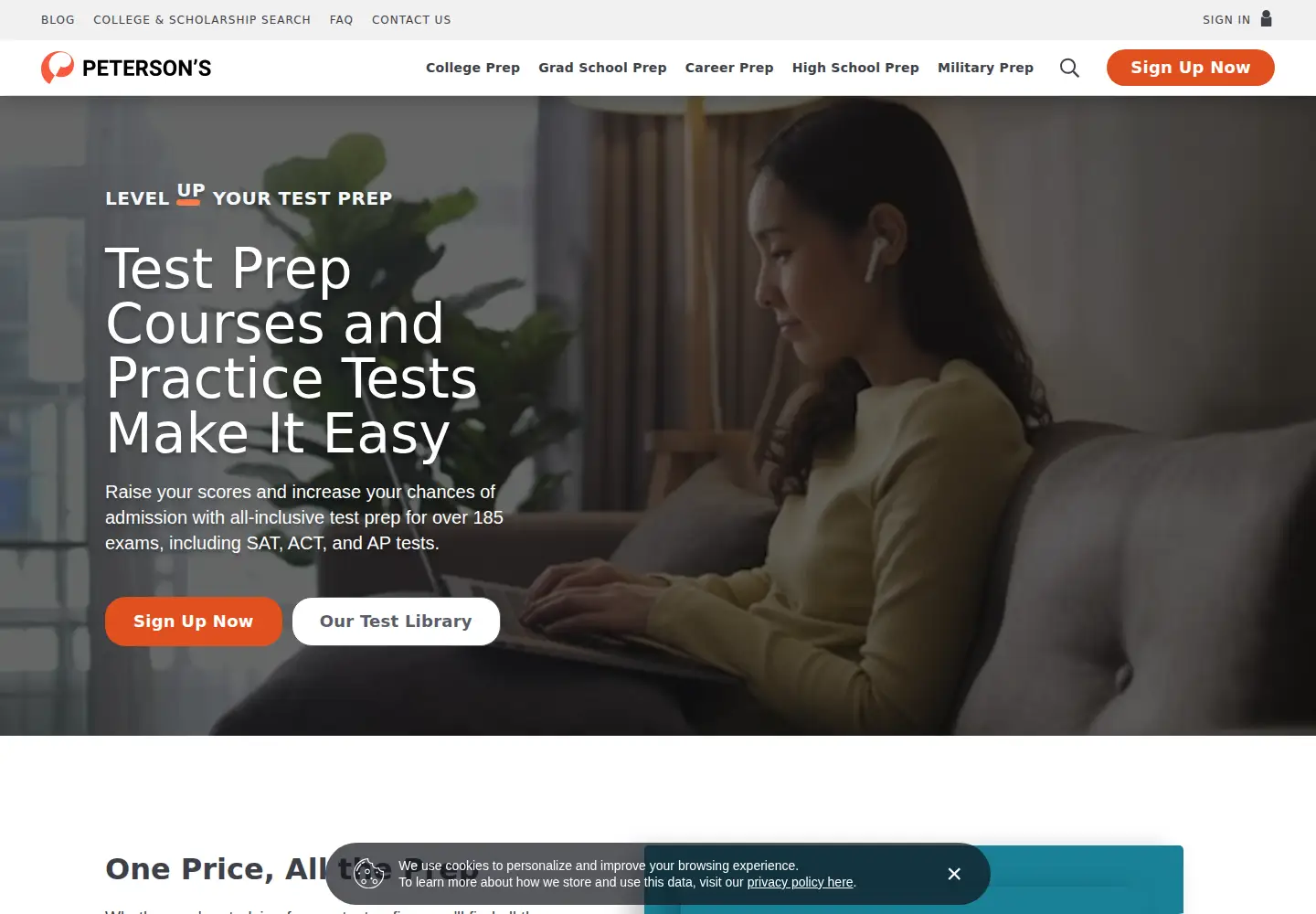 Screenshot of petersons.com