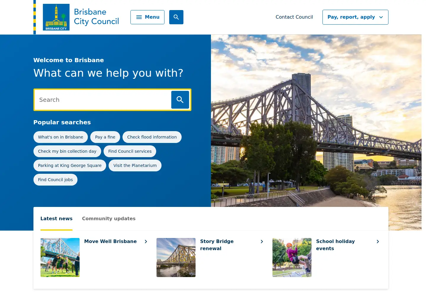 Screenshot of brisbane.qld.gov.au