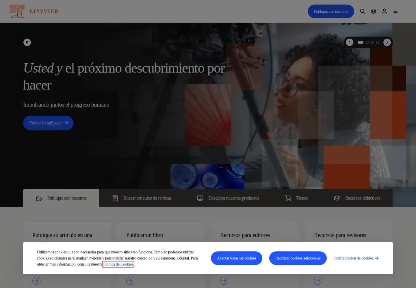 Screenshot of elsevier.es