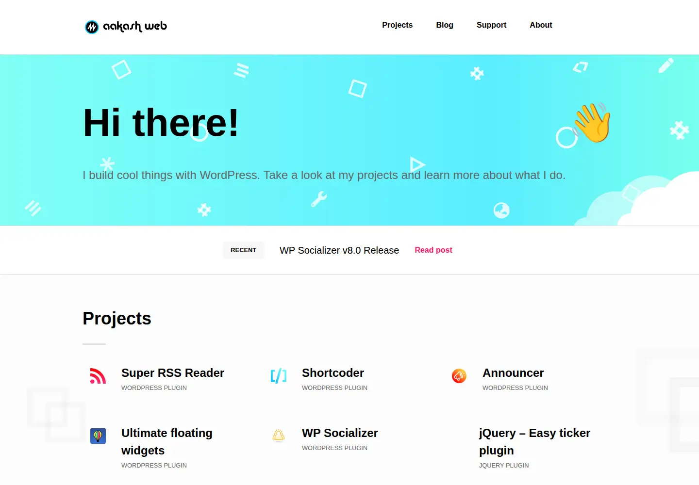 Screenshot of aakashweb.com
