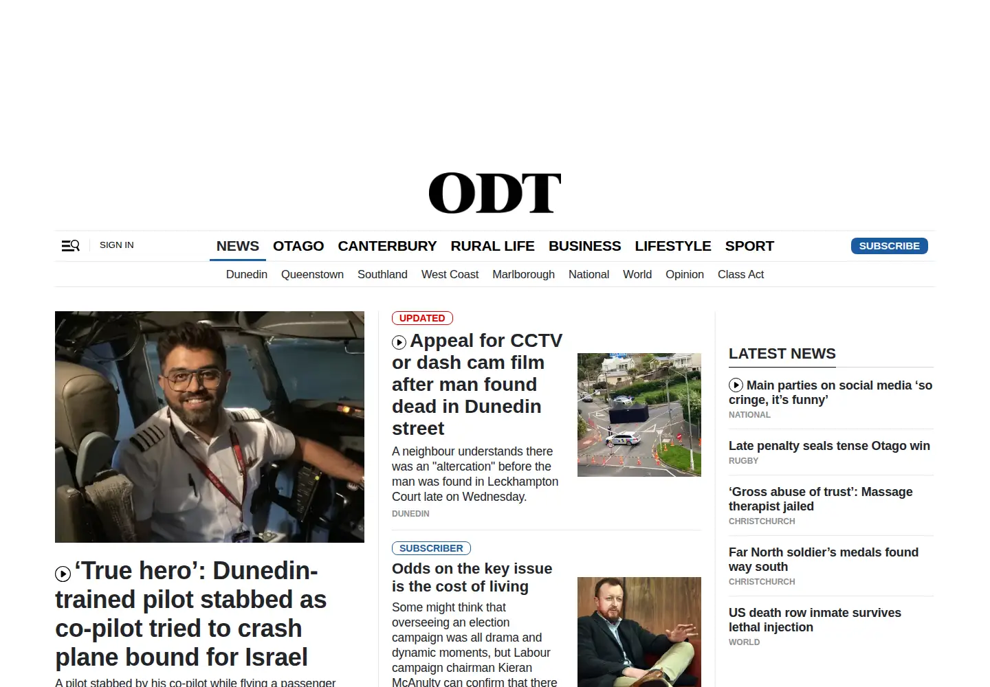 Screenshot of odt.co.nz