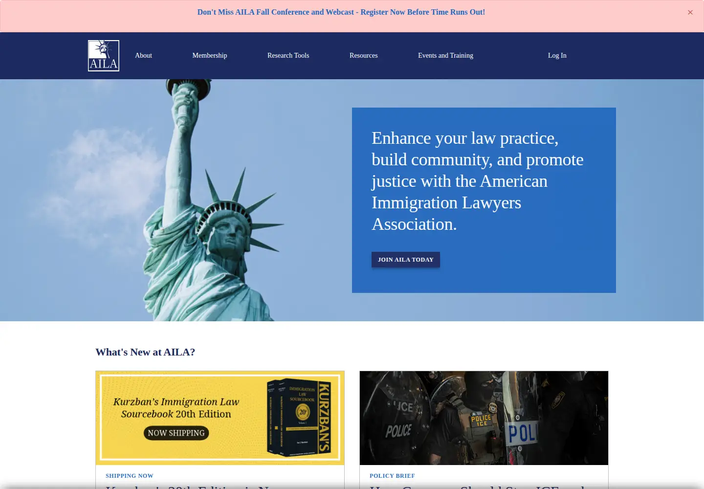 Screenshot of aila.org