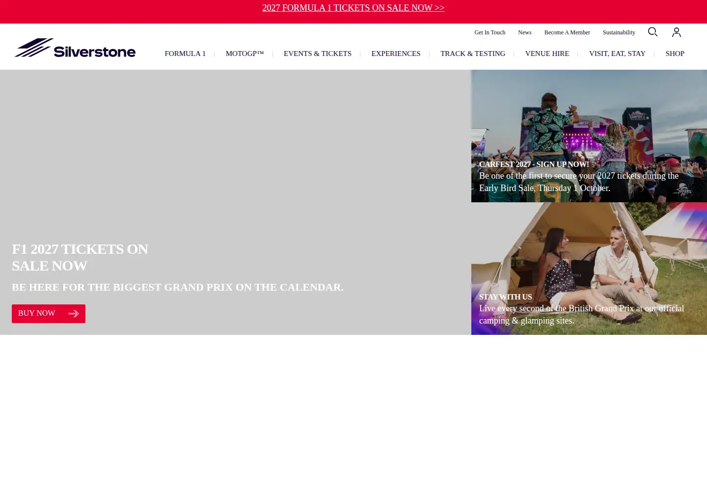 Screenshot of silverstone.co.uk
