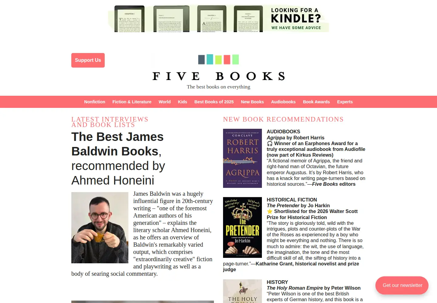 Screenshot of fivebooks.com