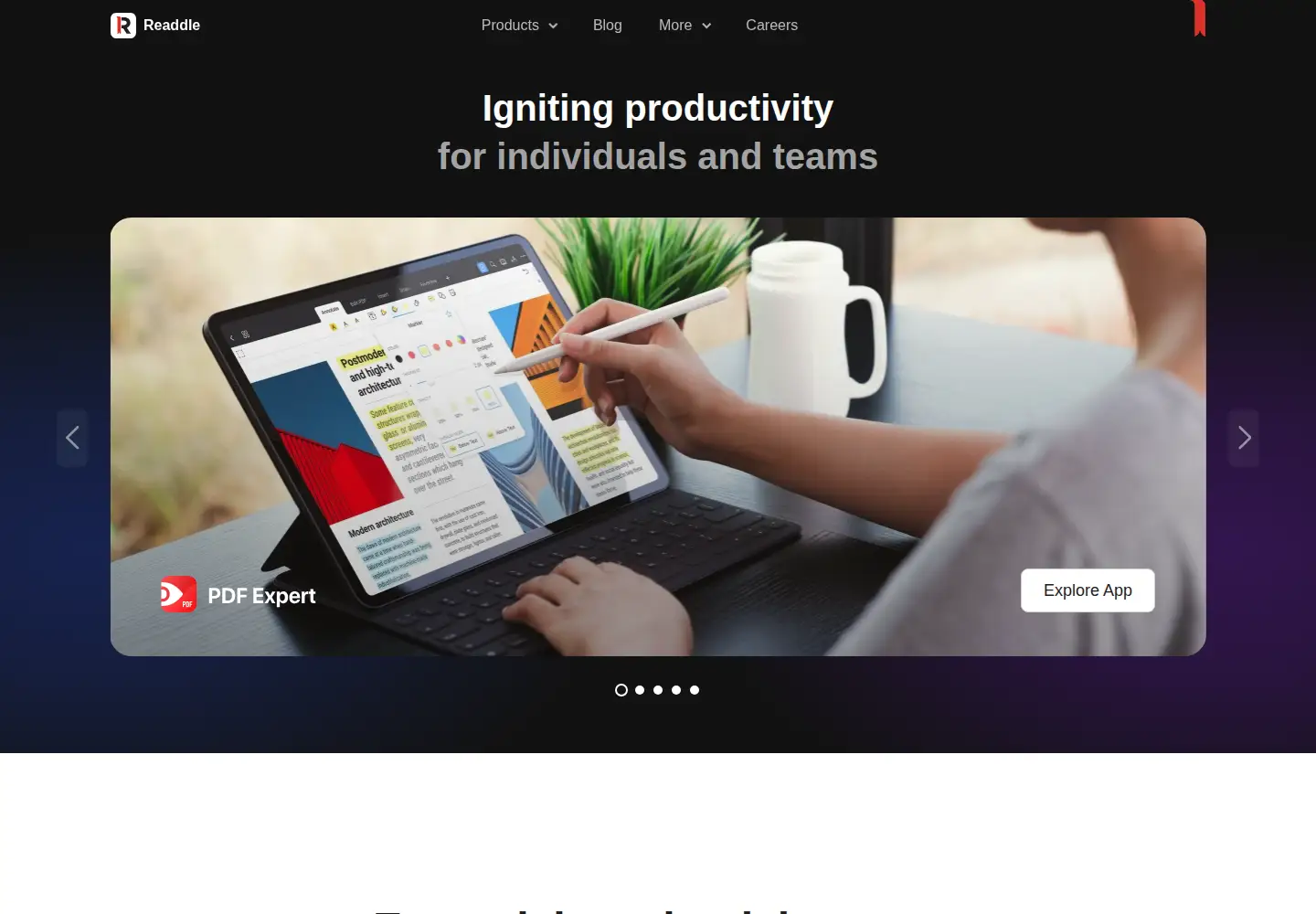 Screenshot of readdle.com