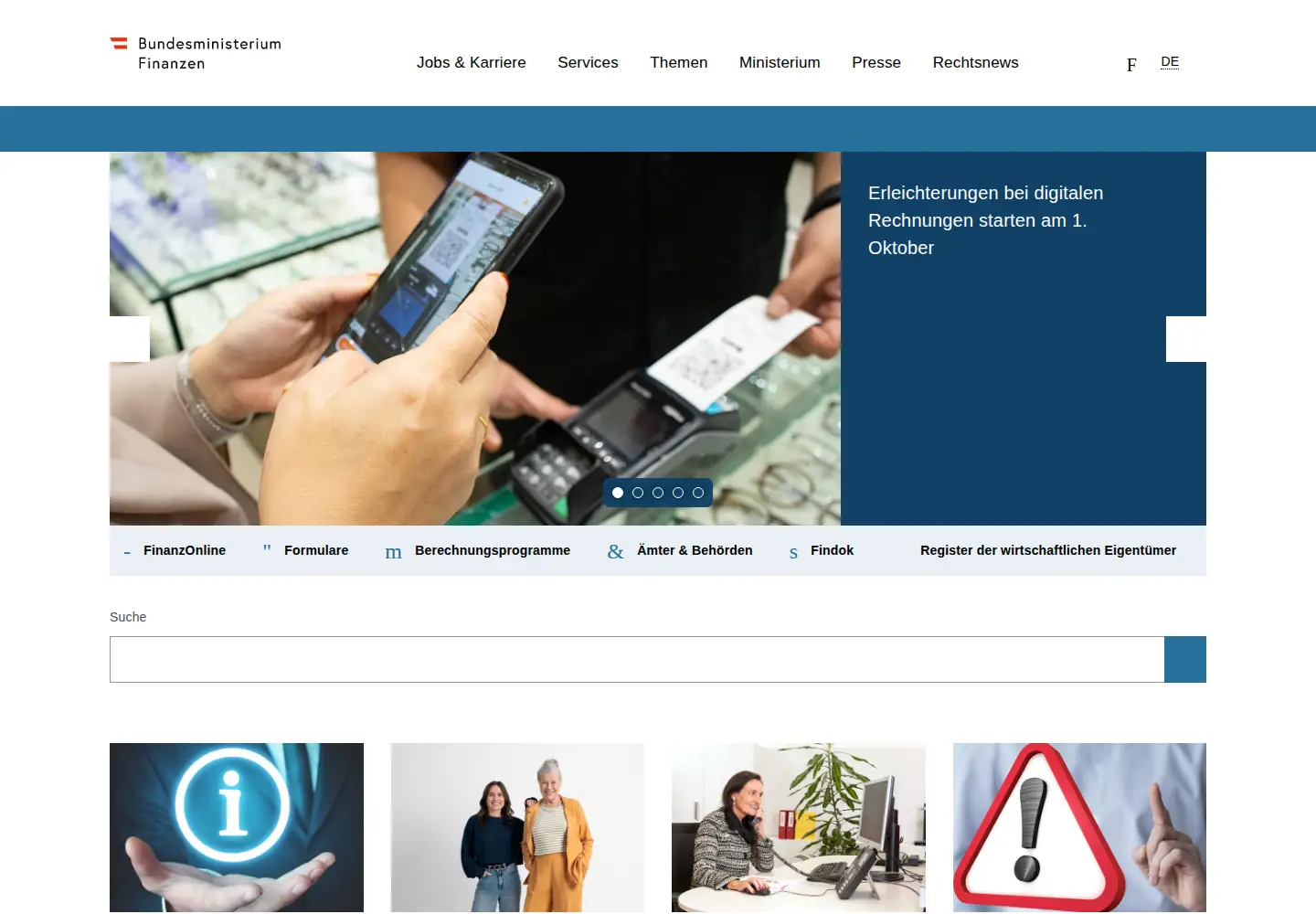 Screenshot of bmf.gv.at