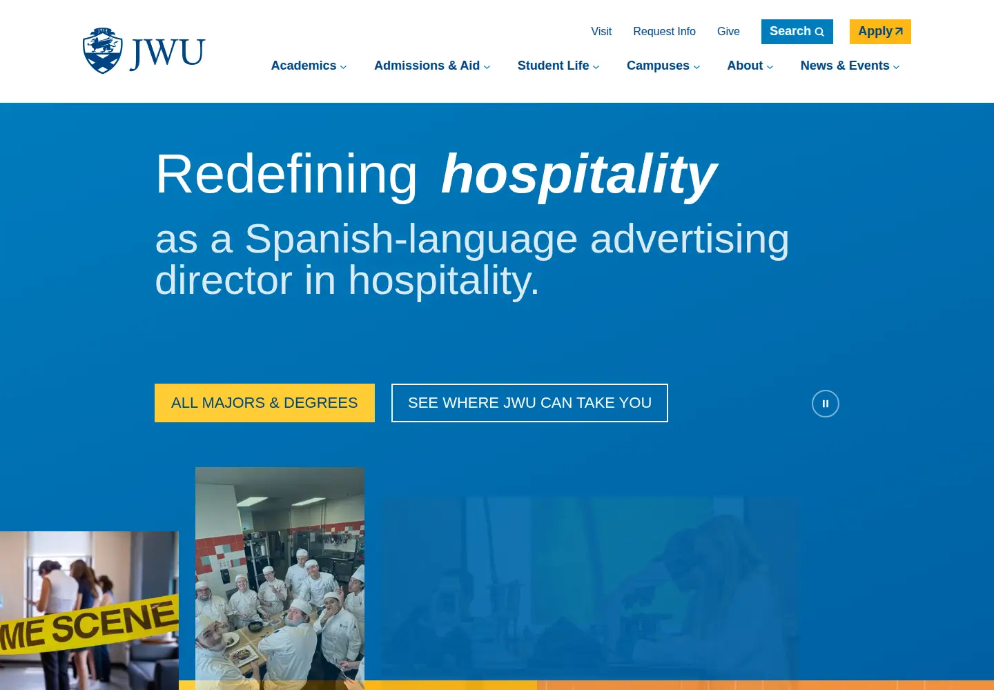Screenshot of jwu.edu