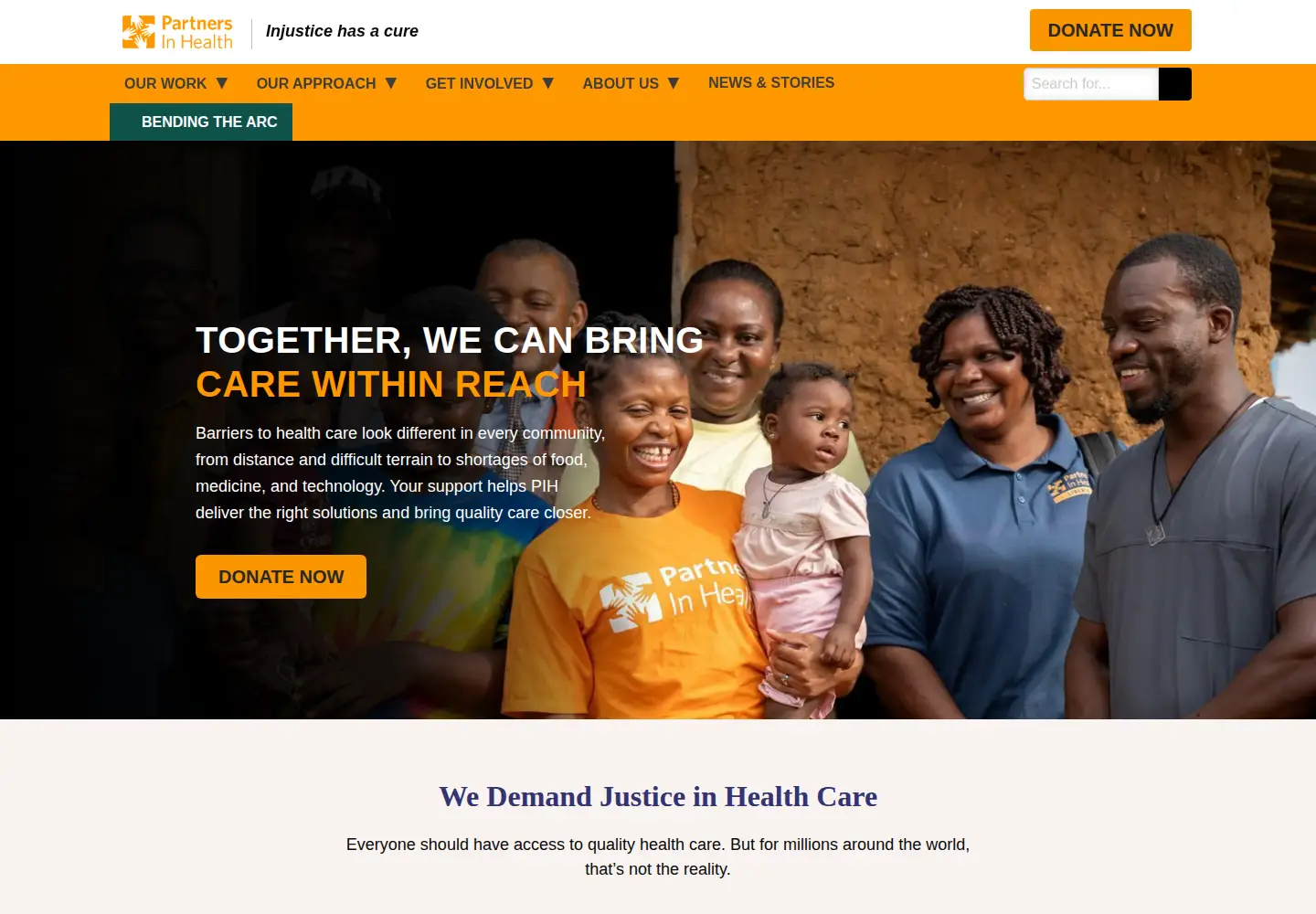 Screenshot of pih.org
